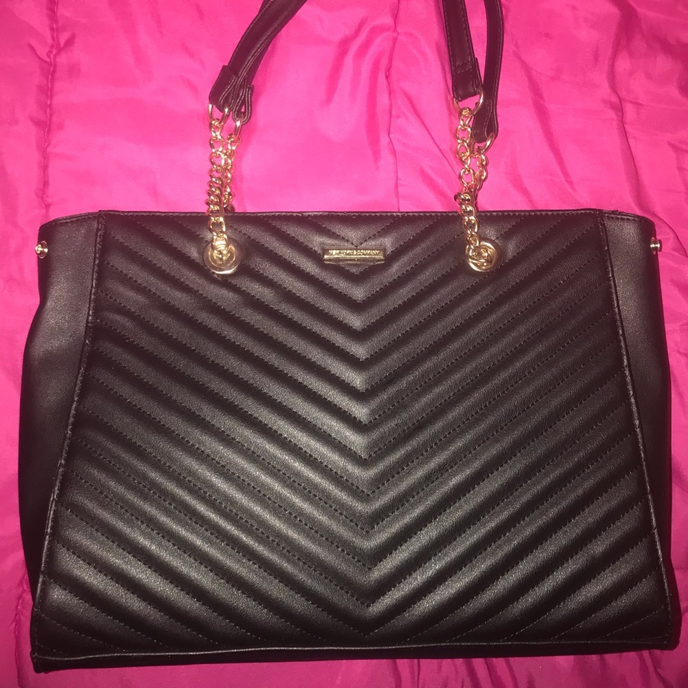 Quilted Chevron Faux-Leather Tote Bag